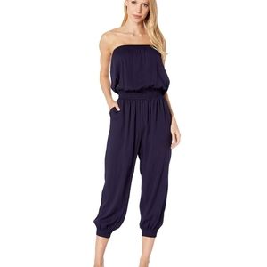 BISHOP + YOUNG STRAPLESS JUMPSUIT OLIVE 100% - SZ XS